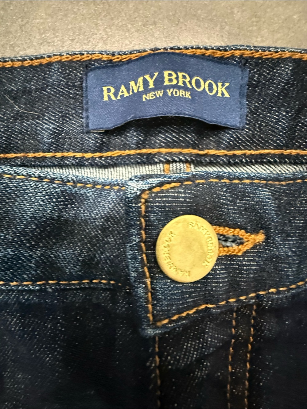 Ramy Brook Helena Indigo High-Rise Flare Jeans with Gold Buttons size 29 - Picture 6 of 11